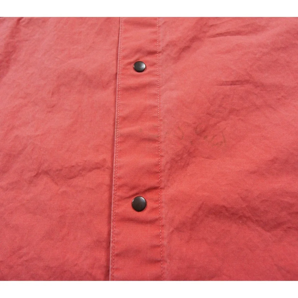 Vintage Banana Republic Shirt Mens Large Pink Button Up Metal Snap Safari 90s